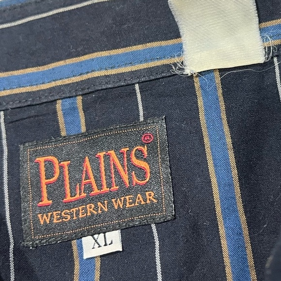 Vintage Plains Striped Black Western Pearl Snap Rockabilly Rancher Shirt - Picture 5 of 5